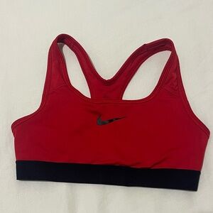 Nike women’s red and black sports bra size medium